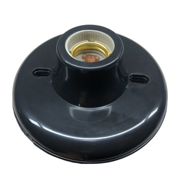 Plafon de Teto Simples em PVC Preto Suporte Soquete E27 Blumenau Iluminação