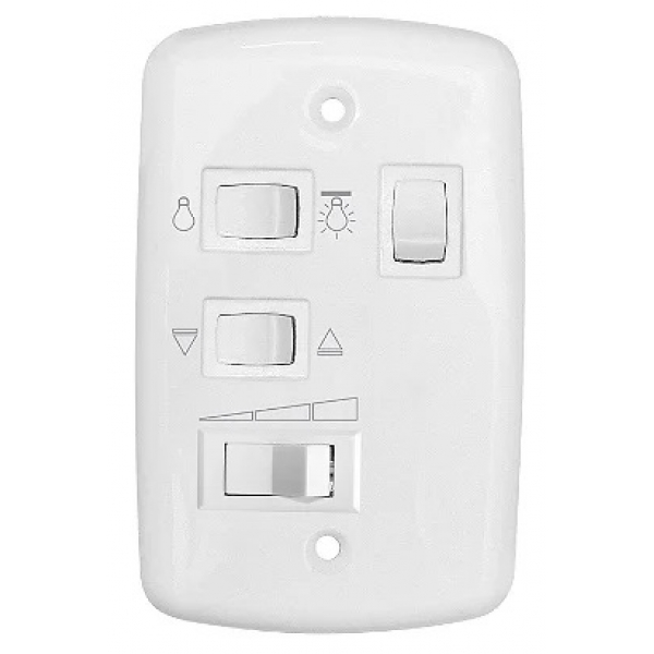 Controle para Ventilador de Teto por Teclas para 2 Lâmpadas com Capacitor COD111 Elétrica Bichuette