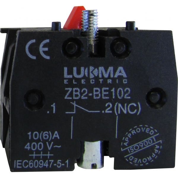 Bloco de Contato 1NF Vermelho para Botão LK2-BE102 Lukma
