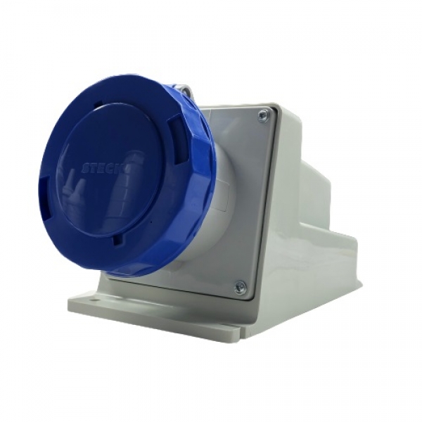 Tomada Industrial Newkon 3P+T 63 A 220 V 9 h Azul N4509 Steck