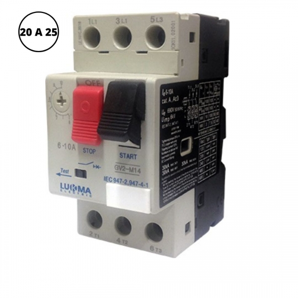 Disjuntor Motor Ajustável 20 a 25 A 38009 Lukma