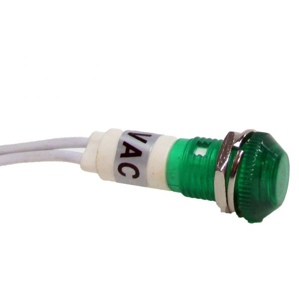 Sinaleiro Olho de Boi com Rabicho 220 V Verde 16023 Lukma