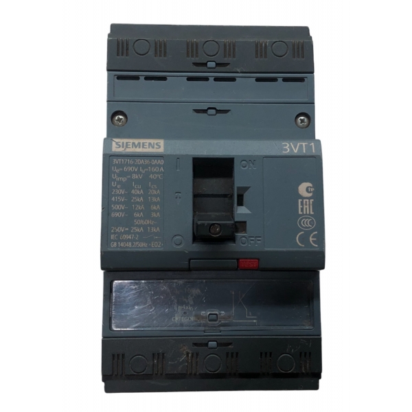 Disjuntor em Caixa Moldada Tripolar 3VT 160 A Siemens