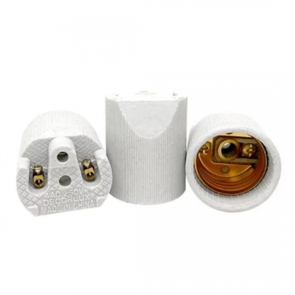 Soquete E27 de Porcelana com Base para 2 Parafusos Decorlux