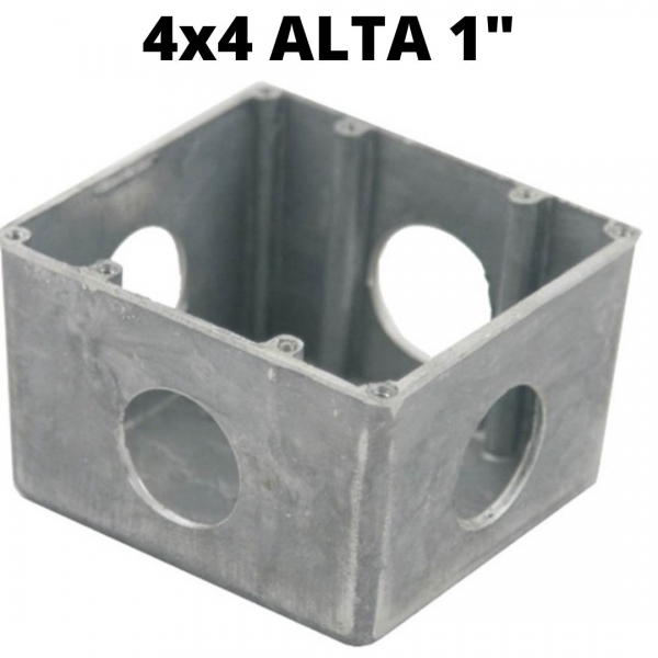 Caixa Para Piso Alumínio 4x4 Alta x 1 Polegada Elétrica Bichuette