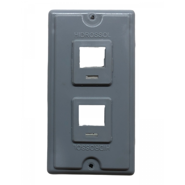 Tampa para condulete 4 x 2 PVC Cinza Para 2rj Hidrossol