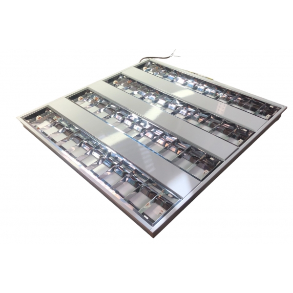 Luminária Fluorescente Embutir 4 x 14 W T5 Acetinado Com Aleta Elétrica Bichuette
