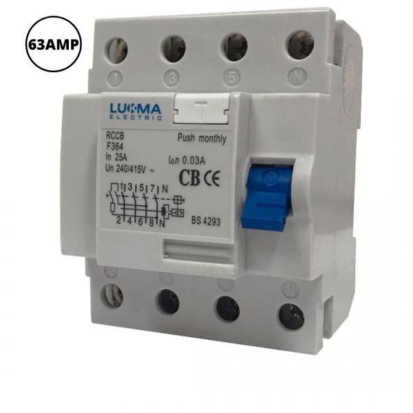 Interruptor Diferencial Residual IDR Tetrapolar 63 A 30 mA 39006 Lukma