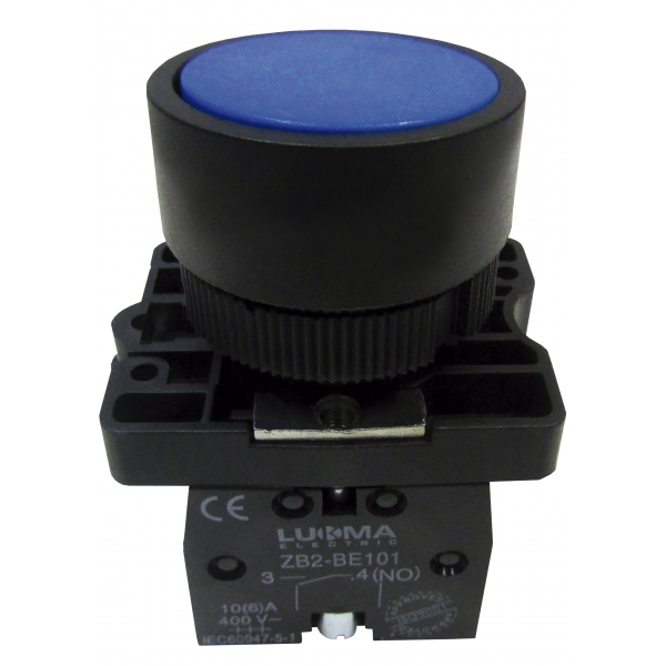 Botão Pulsador 22 mm Azul 1NA 14012 Lukma