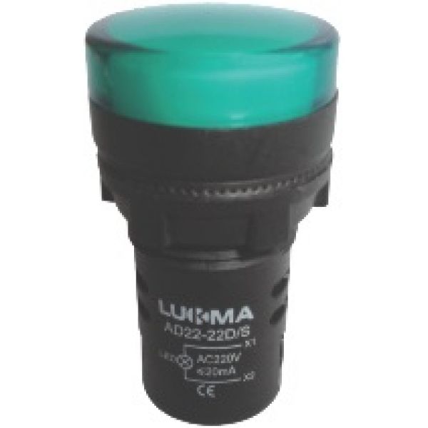 Sinaleiro LED 22 mm Verde 110 V 16012 Lukma
