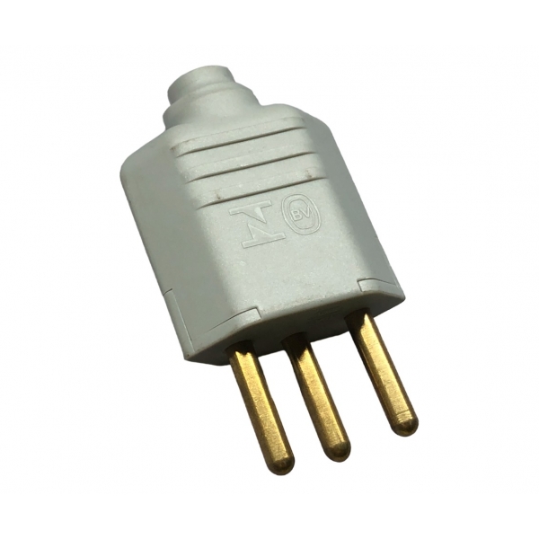 Plugue Macho 2P+T 10 A Padrão Cinza PA12684 Margirius