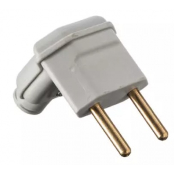 Plugue Macho 2P 10 A Lateral 90° Cinza PA13042 Margirius