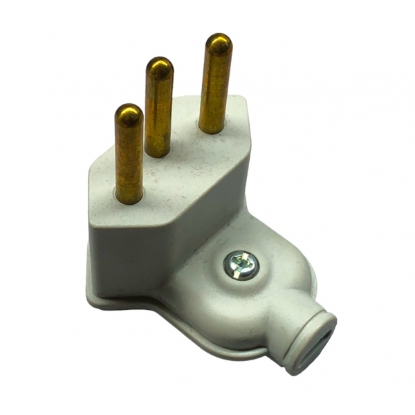 Plugue Macho 2P+T 10 A Lateral 90° Cinza PA13087 Margirius