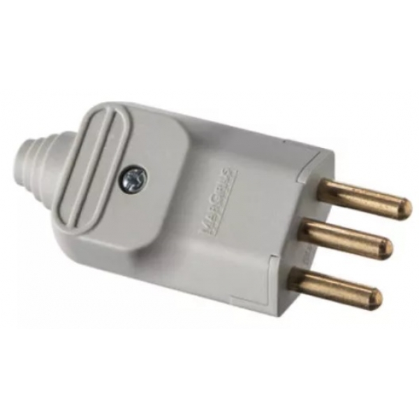 PLUGUE MACHO 2P+T 20A PADRAO CINZA PA15009