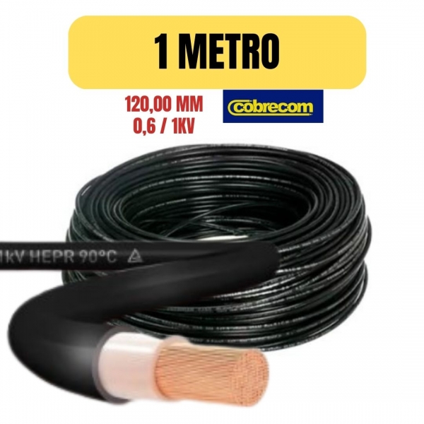 Cabo de potência HEPR 120,00 mm² 0,6/1 kV Preto Cobrecom por Metro
