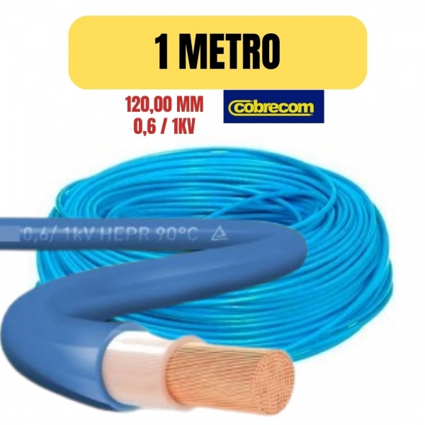 Cabo Flexível HEPR 120 mm² 0,6/1 kV Azul por Metro Cobrecom