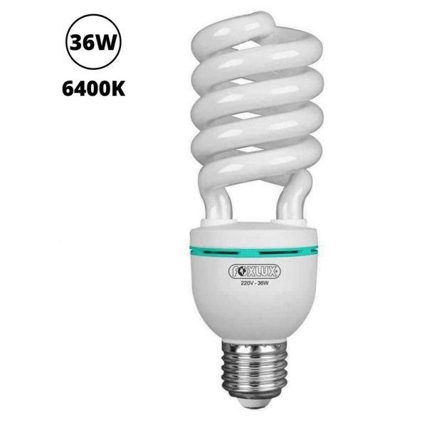 Lâmpada Fluorescente Compacta Espiral 36 W 220 V E27 6.400 K Foxlux