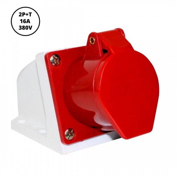 Tomada Industrial 2P+T 16 A 380–415 V Vermelho 40022 Lukma