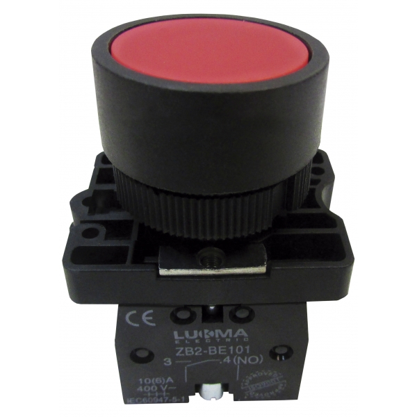 Botão Pulsador 22 mm Vermelho 1NF 14010 Lukma
