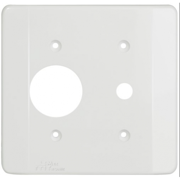 Placa 4 x 4 Tomada Redonda + Furo Branca Millenium Mectronic