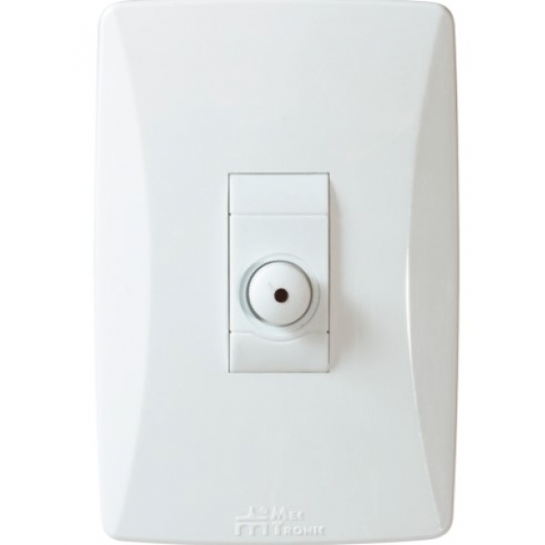 Conjunto 4 x 2 com Dimmer Rotativo Bivolt Branco Linha Petra Mectronic