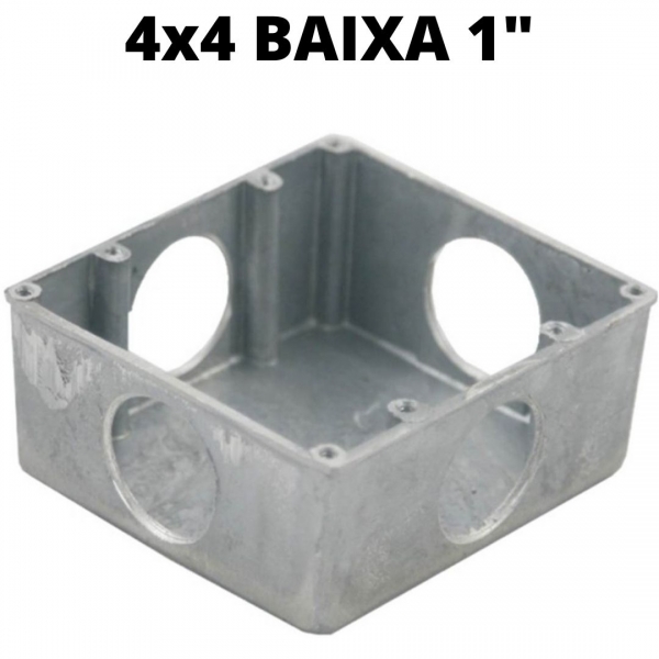 Caixa de Piso Baixa de Alumínio 4 x 4 com Entrada Rosca BSP 1 pol. Stamplac