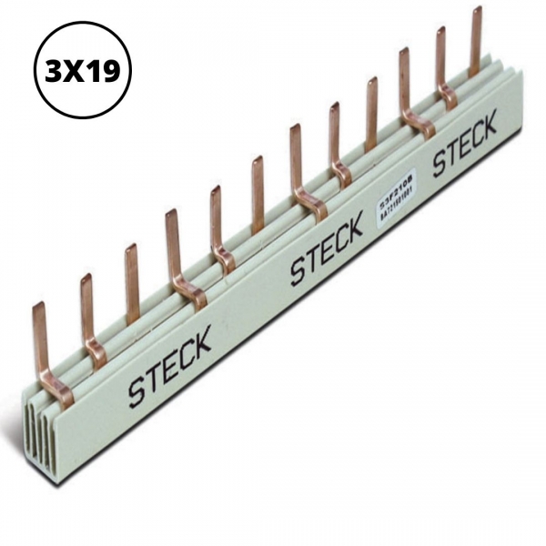 Barramento Pente Trifásico 3 x 19 Pinos 80 A 440 V S3F1000B Steck