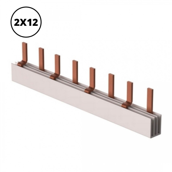 Barramento Pente Bifásico 2 x 12 Pinos 80 A 220/440 V S2F210B Steck