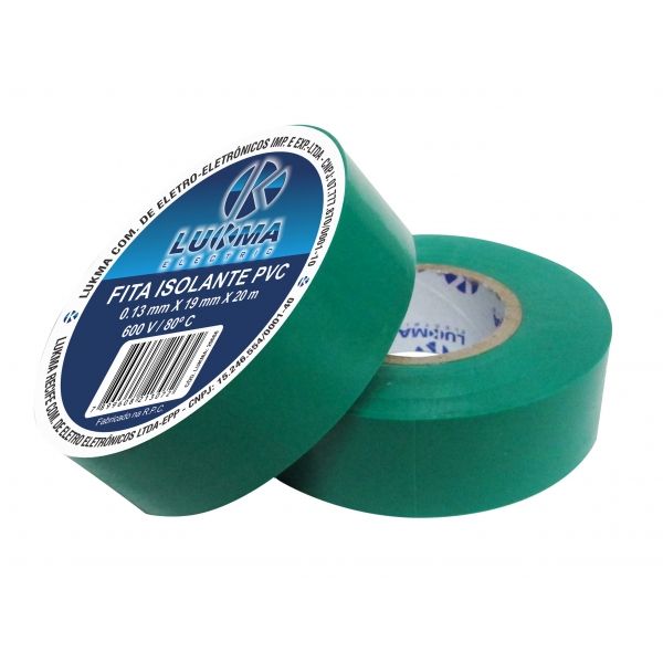 Fita Isolante PVC Antichama 20 m Verde 29088 Lukma