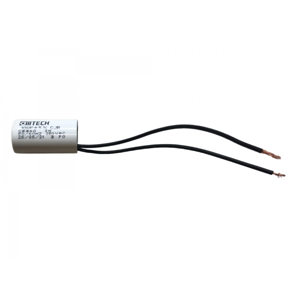 Capacitor 2 Fios 10 µF Para Motor Ventilador Portão Eletrônico Elétrica Bichuette