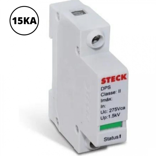 DPS Dispositivo de Proteção contra Surtos 15 kA 275 V 1P Classe II Steck