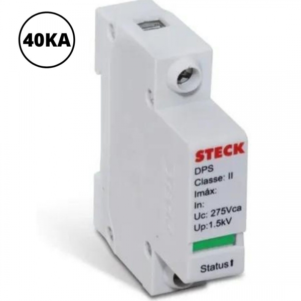DPS Dispositivo Protetor Surto 40 kA-275 V 1P Classe 2 Steck