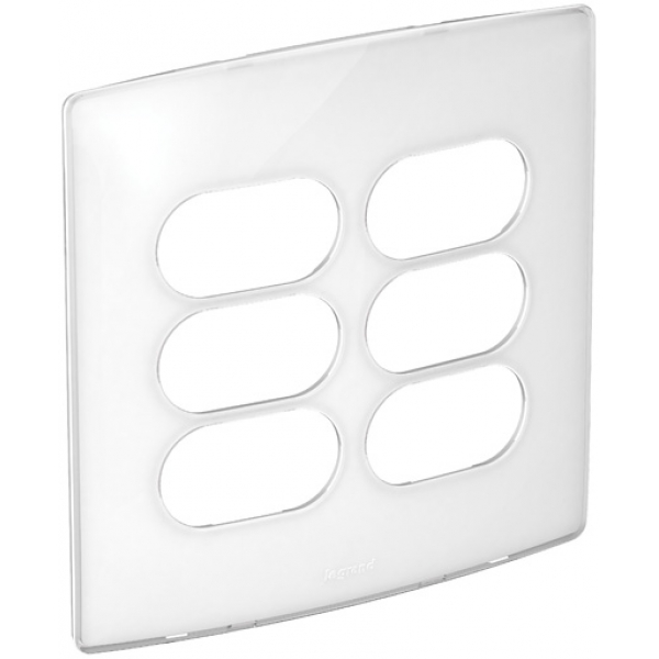 Placa 4 x 4 3+3 Posto Nereya Sugar Gloss 663433 Pial Legrand