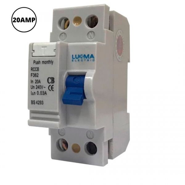 Interruptor Diferencial Residual IDR Bipolar 20 A 30 mA 39020/39032 Lukma