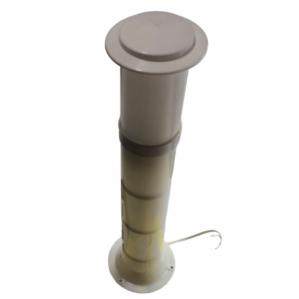 Poste Balizador de Jardim York 55 cm em Policarbonato Branco Elétrica Bichuette