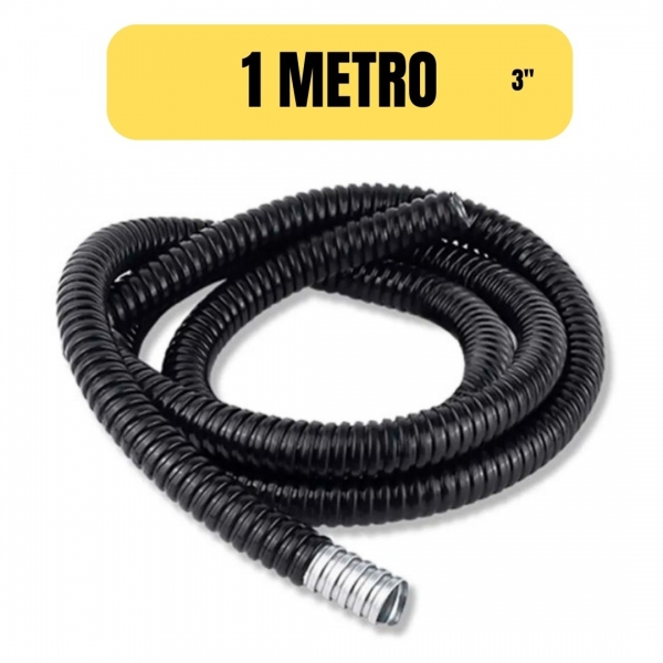 Sealtubo Metálico Flexível 3 pol. Emborrachado Preto Elétrica Bichuette