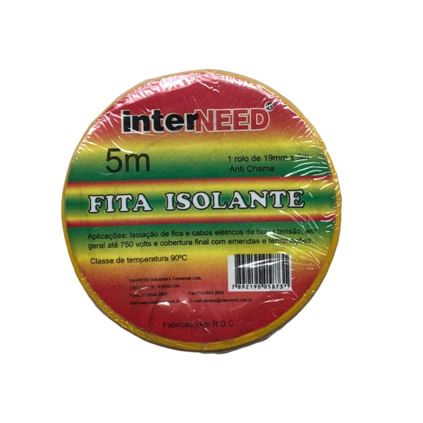 Fita Isolante Amarela 19 mm x 5 m Interneed