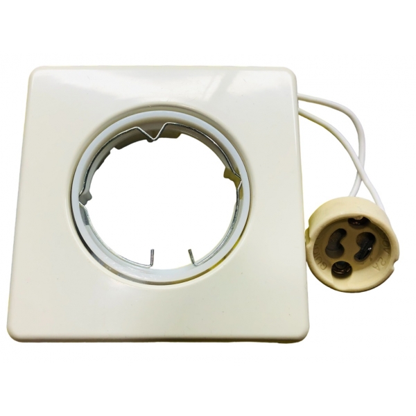 Spot de Embutir Móvel Quadrado para Lâmpada MR16/Dicroica com Soquete Branco Elétrica Bichuette