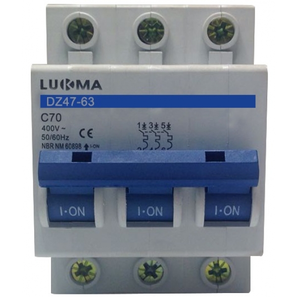 Minidisjuntor DIN Tripolar 70 A 34037 Lukma