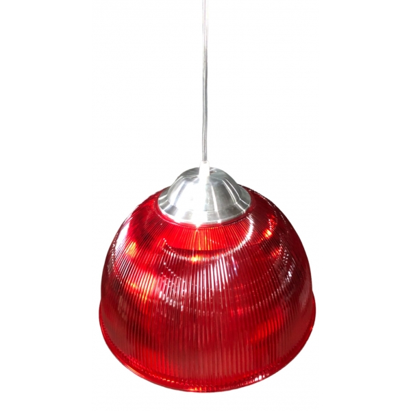Luminária Prismatica 12 Polegada Vermelho Com Pendente E27 Skylux