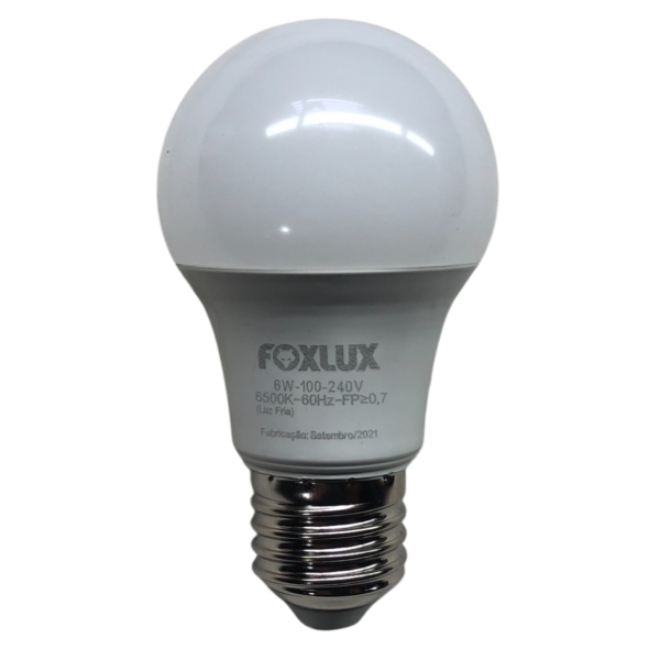 Lampada LED Bulbo A60 6 W E27 6500 K Branca Bivolt 90.05 Foxlux