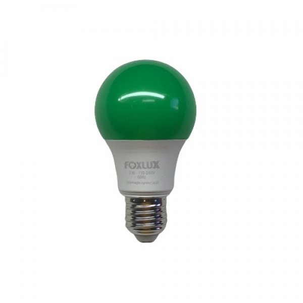 Lampada LED Bulbo A60 7 W E27 Verde Bivolt 90.81 Foxlux
