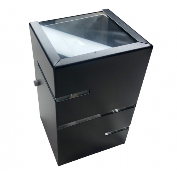 Arandela Alumínio Frizos 16x10x9cm 2soquete G9 Preto Mod104 Foco Iluminação
