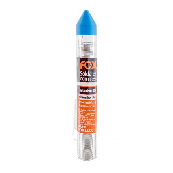 Estanho para Solda Liga 63/37 Tubo de 4 m Foxlux 25.11
