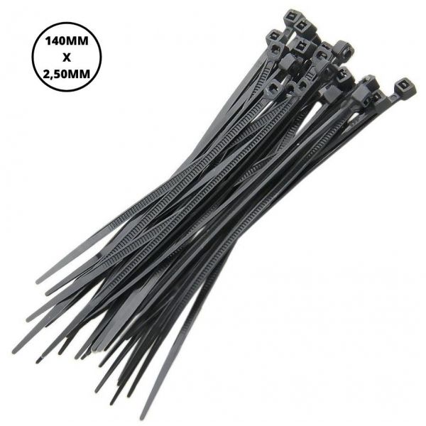 FITA ABRACADEIRA NYLON ENFORCA GATO 140X2,5MM PRETA