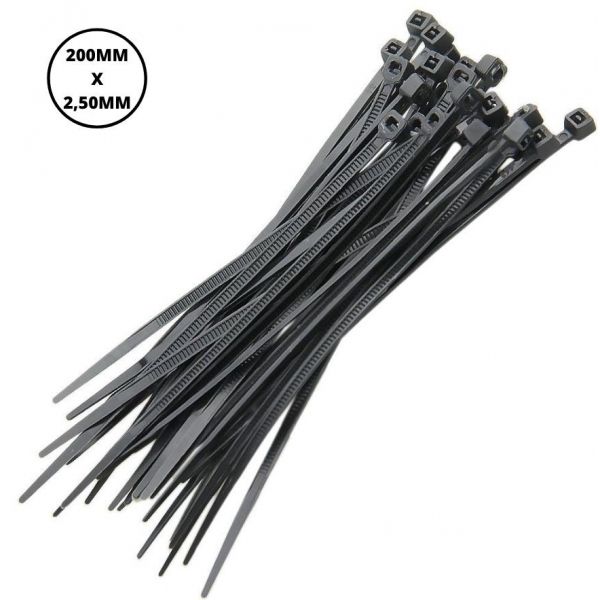 FITA ABRACADEIRA NYLON ENFORCA GATO 200X2,50MM PRETA