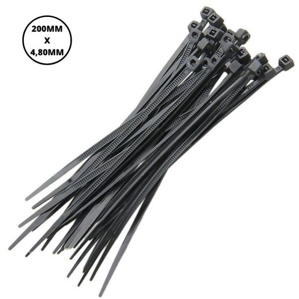 FITA ABRACADEIRA NYLON ENFORCA GATO 200X4,80MM PRETA