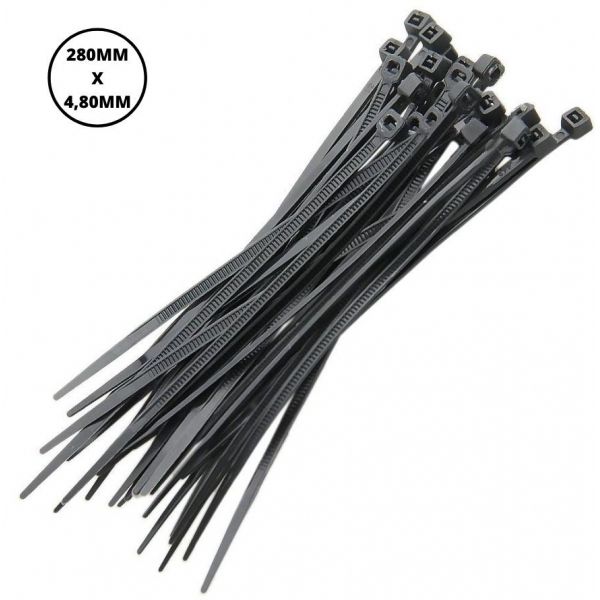 Abraçadeira de Nylon 280x4,80 mm Preta Foxlux
