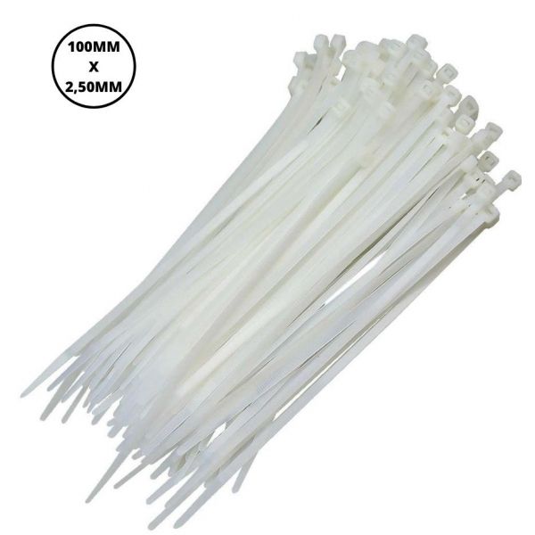 FITA ABRACADEIRA NYLON ENFORCA GATO 100X2,50MM BRANCA