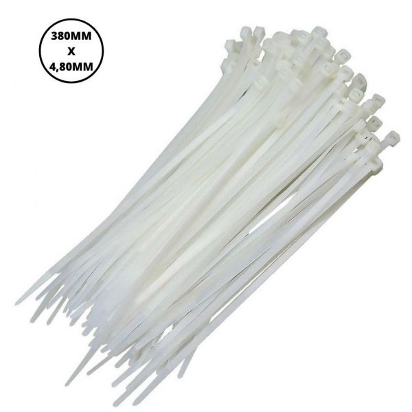 FITA ABRACADEIRA NYLON ENFORCA GATO 380X4,80MM BRANCA